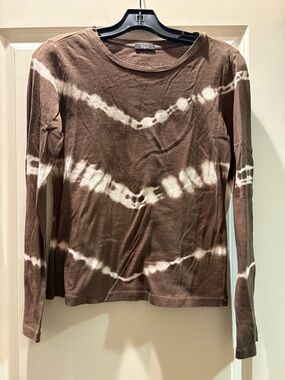 Rails Tie-Dye Long Sleeve Crewneck Top - Brown size S
